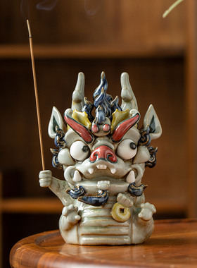 陶瓷龙摆件招财吉祥物茶宠摆件精品可养创意线香插端午礼物创意送