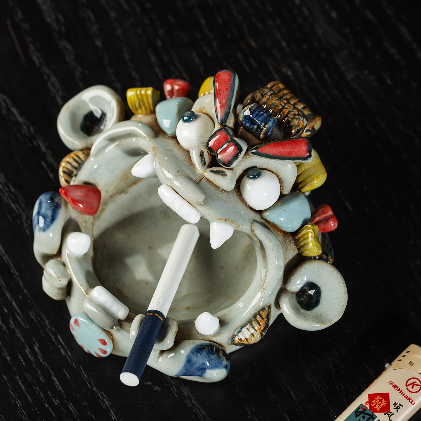 景禧造陶瓷猴子烟灰缸景德镇创意手工制作搞怪个性送男女友节礼物