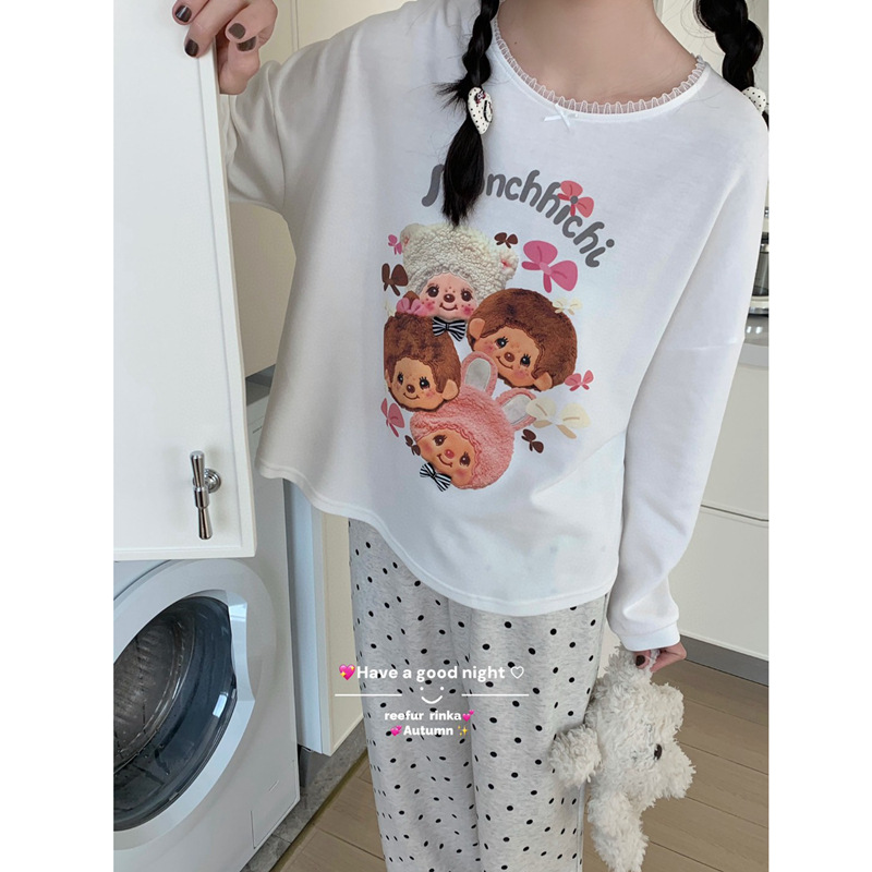 ReefurRinka梨花家秋冬长袖针织棉加厚新款居家服可外穿女睡衣