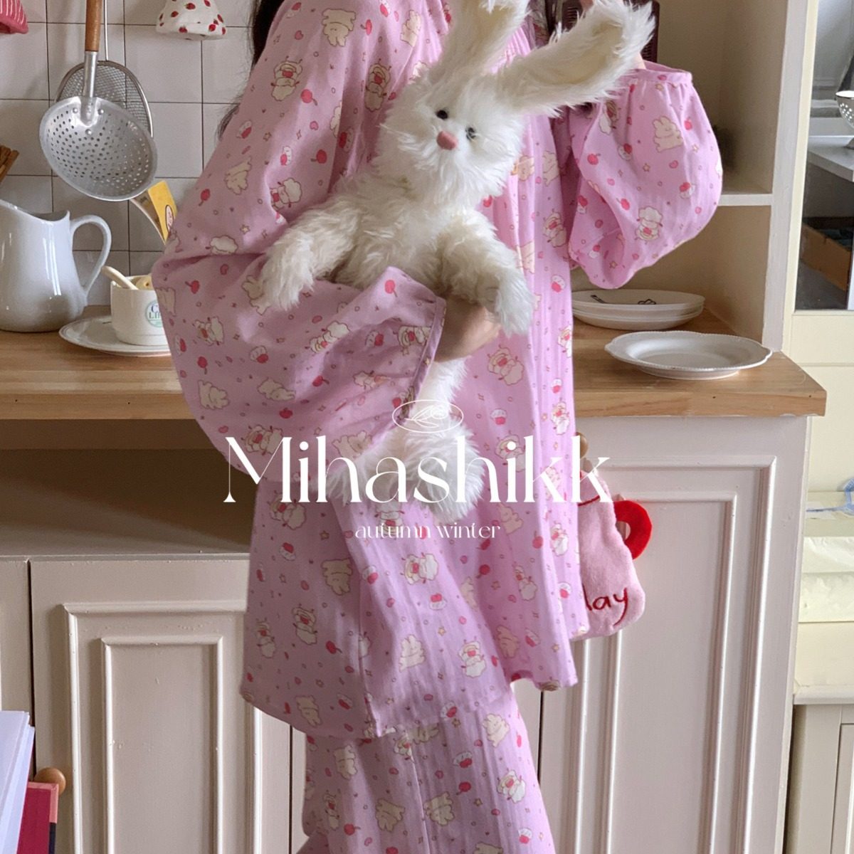 mihashikk多色可选 慵懒纯棉双层纱布睡衣可爱卡通宽松长袖居家,女士内衣/男士内衣/家居服,睡袍/浴袍,淘宝优惠券,粉丝福利购,淘宝优惠卷