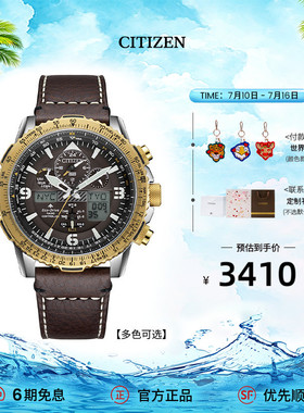 西铁城旗舰店官网正品PROMASTER商务休闲光动能电波男士表JY8086