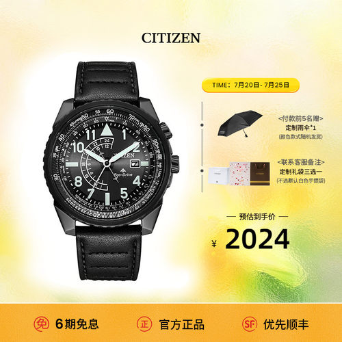 西铁城带夜光深度防水运动手表