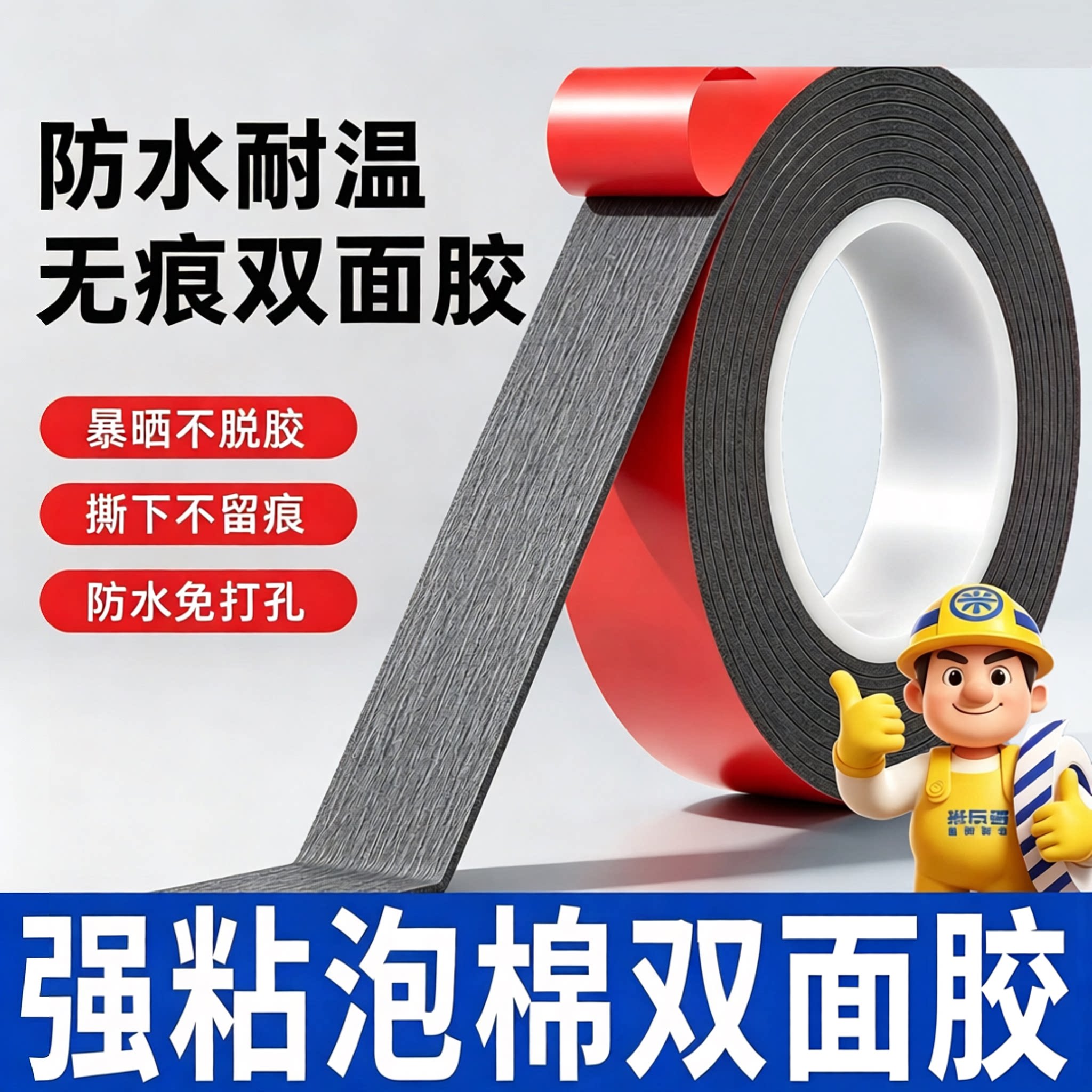 强力无痕劳力贴墙面粘贴固定器高粘度双面胶照片相框挂画牢力贴