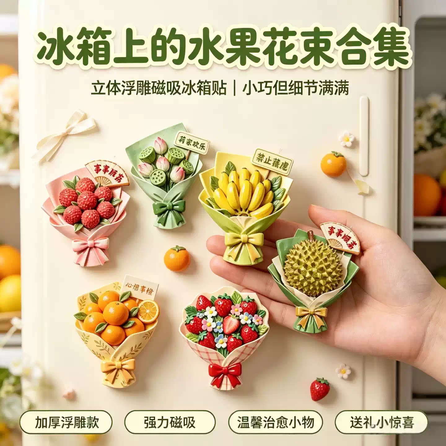 水果花束亚克力磁吸冰箱贴