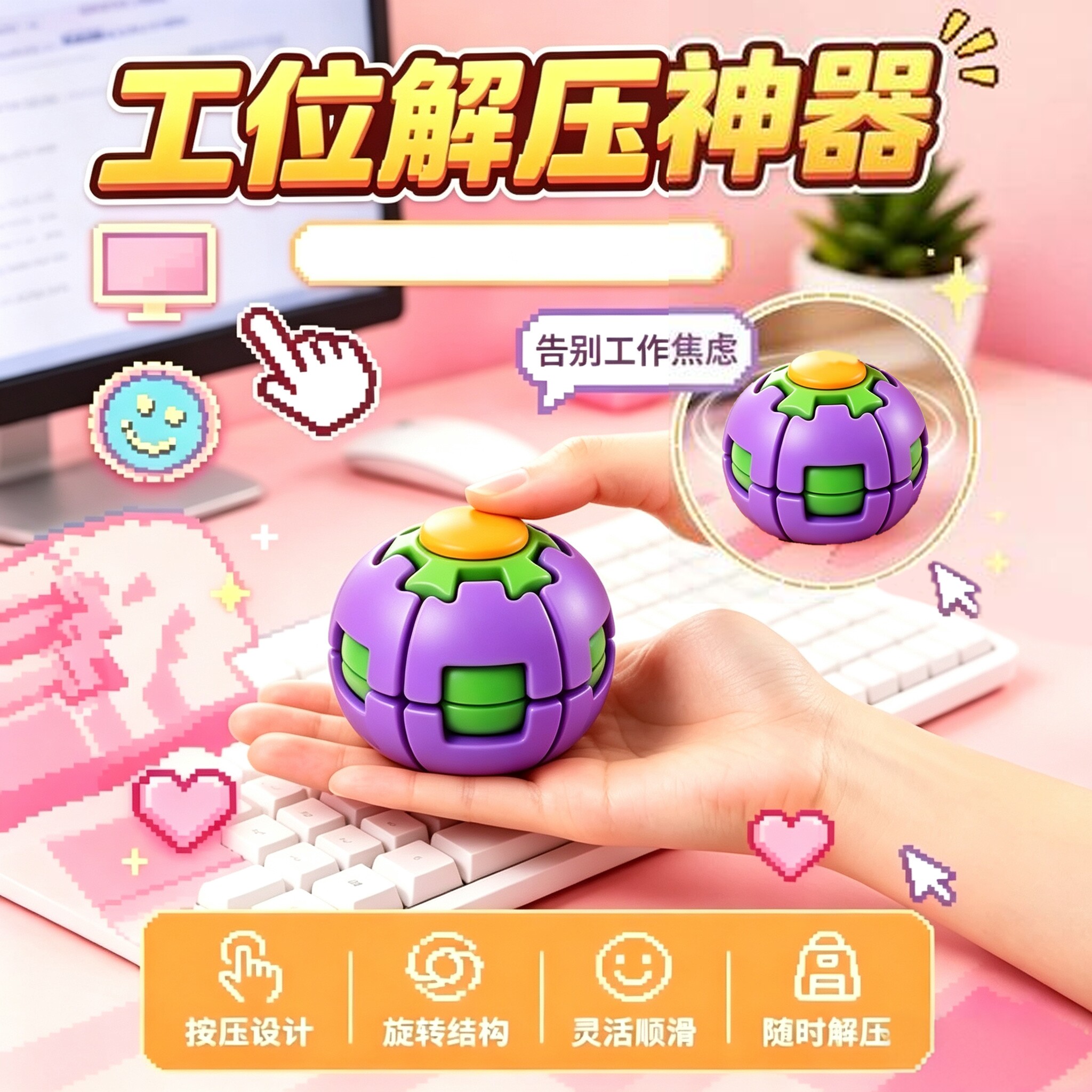 按压旋转解压益智创意玩具