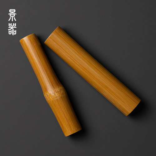 景器实心玉竹文玩盘玩高密手把件
