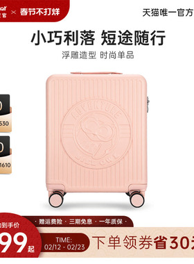 diplomat外交官2026新款行李箱耐用女小型轻便登机箱皮布布小方箱