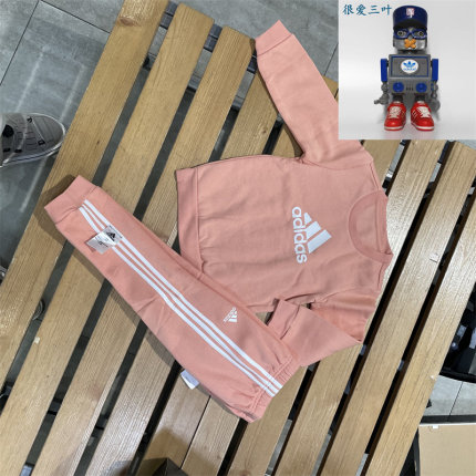 阿迪达斯Adidas小童 时尚休闲加绒保暖卫衣长裤两件套 H28836