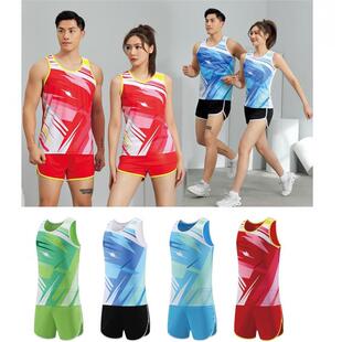 2024新款专业田径比赛服跑步运动服男女款夜跑服田径马拉松背