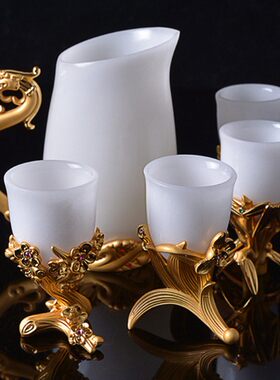 金镶玉阿富汗酒杯生日礼品摆件