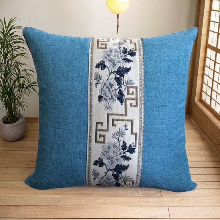 中式棉麻抱枕客厅靠枕腰枕中国风实木沙发床头靠垫枕套不含芯定制