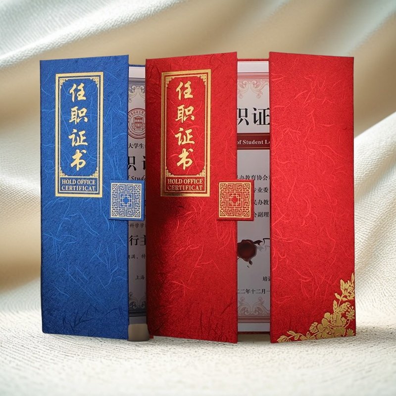 启恒新潮A4三折任职证书入选资格委任书任命书聘用书聘请书荣誉会员授权证书封面外壳定制作logo内芯内页打印