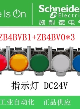 【正品】施耐德进口指示灯XB4BVB1/BVB3/BVB4/BVB5/BVB6 DC24V