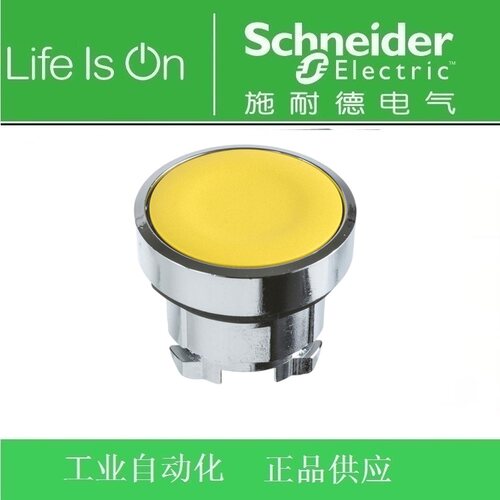 【正品】施耐德Schneider进口平头按钮头ZB4BA5黄色自复位ZB4-BA5
