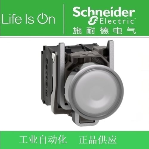 施耐德白色带灯按钮XB4BW31B5=ZB4BW0B15+ZB4BW313 DC24V 1开1闭