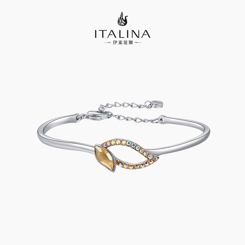 伊泰莲娜手镯女简约ins风韩版春牙叶子甜美手饰 闺蜜礼物