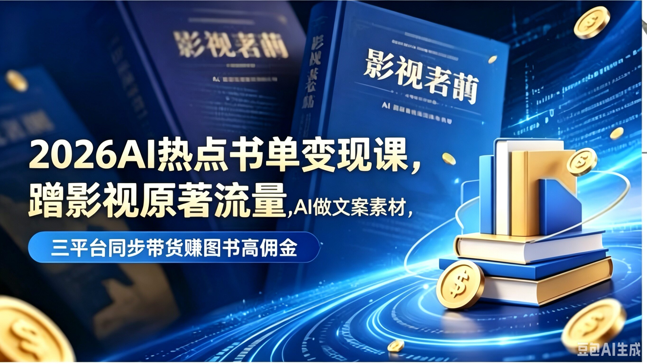 2026AI热点书单变现课蹭影视原著流量AI做文案素材