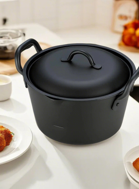 日本进口Summit铁锅油炸锅带锅盖加深锅体双耳设计锅身带刻度线