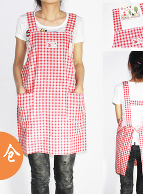 两件包邮 日单 店员工作服 奶茶店 餐厅厨房居家防污清洁无袖围裙