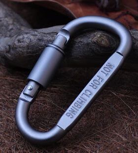 背包挂扣超硬合金登山扣 D型快挂 铝合金D型挂扣带锁挂扣 挂钩