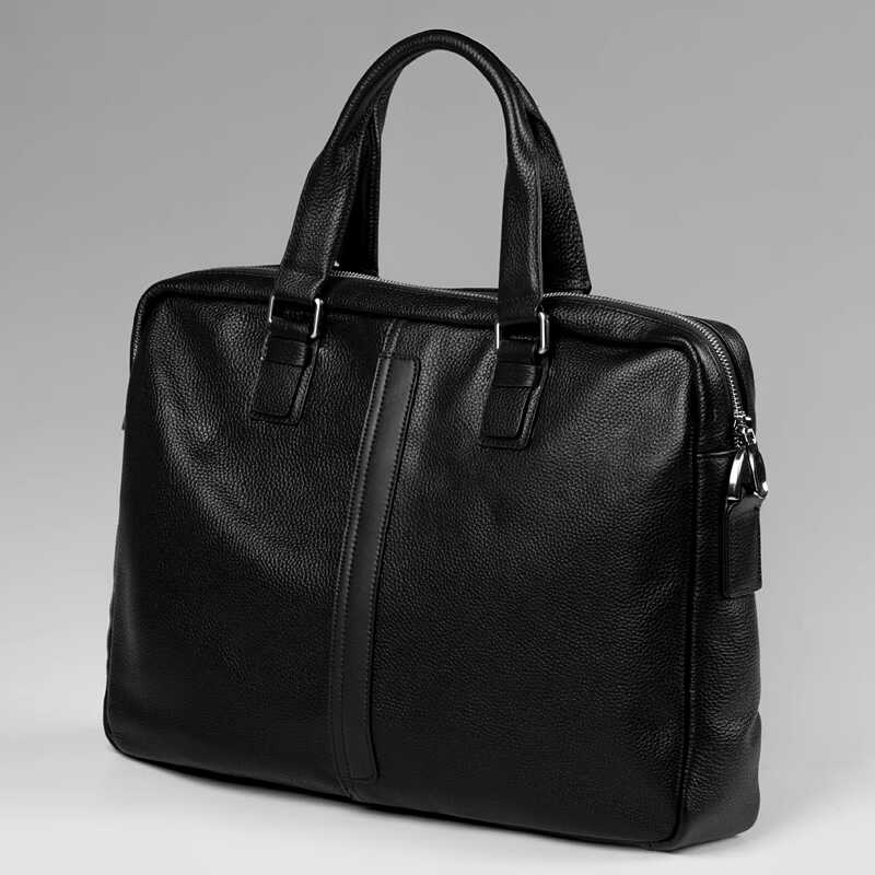 商务公文包男士大容量手提包真皮14英寸电脑公事包休闲单肩斜挎包