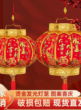 乔迁搬家七彩发光电池灯笼添丁进财手提音乐宫灯元宵春节阳台大门