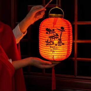 电池小灯笼2026年新款儿童手提发光蛇年春节新年装饰挂件复古宫灯