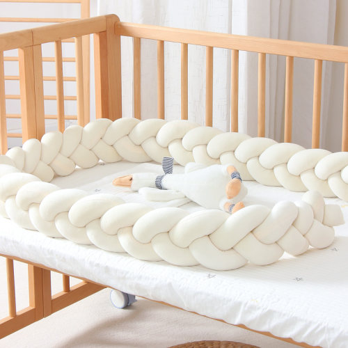 婴儿床围ins麻花围栏软包防撞条