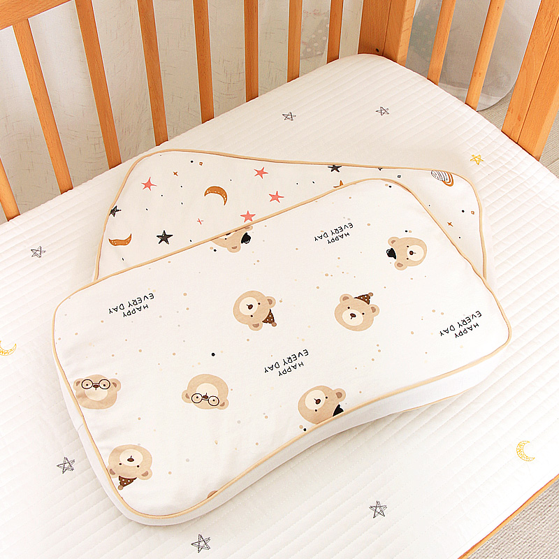 优伴0-3岁婴儿纯棉抑菌硅胶枕头