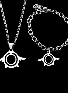 蔚蓝档案/碧蓝档案静山真白光环项链吊坠手链不锈钢材质游戏周边