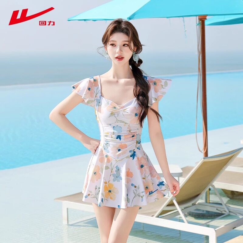 回力连体泳衣女2026新款遮肉显瘦爆款海边度假绝美性感游泳套装