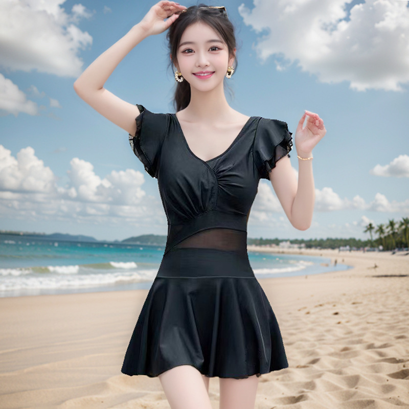 2025新款泳衣女士款夏ins风女装遮肉连体保守大码温泉女式游泳衣