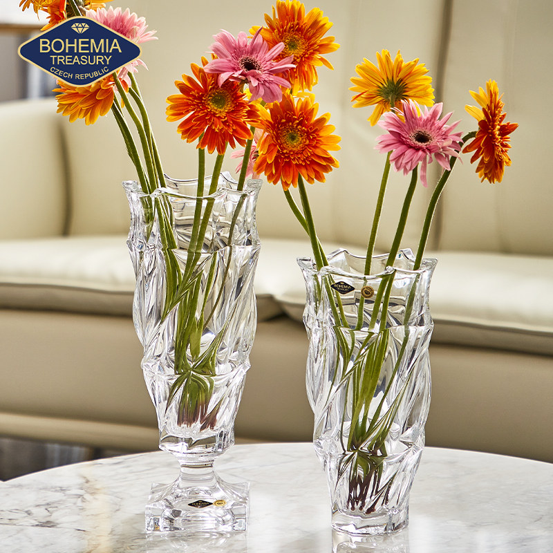 捷克进口bohemia水晶玻璃花瓶欧式简约创意玫瑰花器水养插鲜花瓶