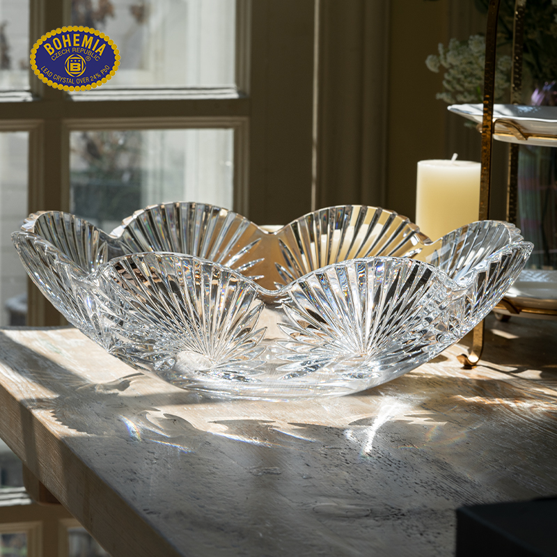 捷克进口水晶玻璃轻奢果盘