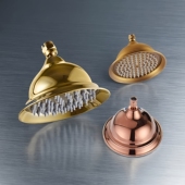 欧式 大铃铛花洒单头仿古顶喷头复古玫瑰金色淋浴8寸喷头维修配件