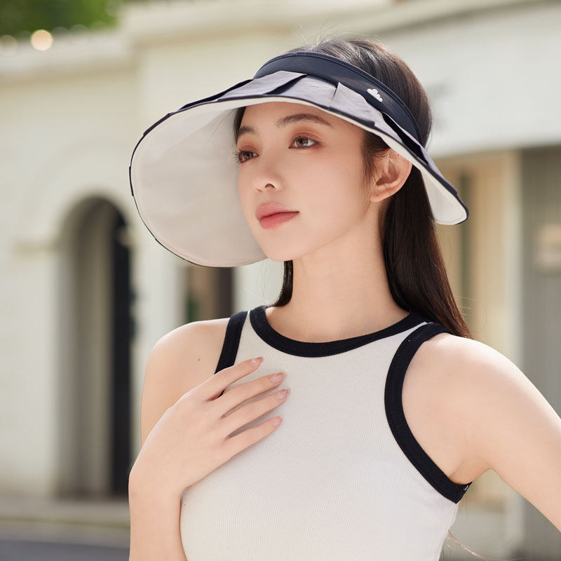 高品质防晒帽女夏季遮阳帽2025新款空顶帽发箍贝壳帽大檐太阳帽
