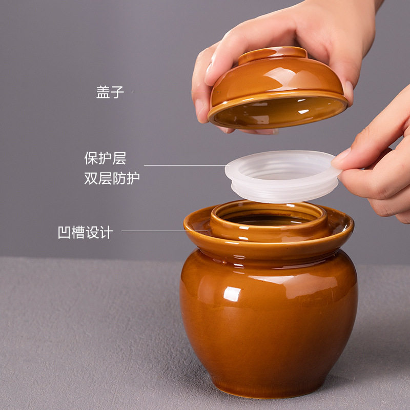 500ml泡菜坛子家用土陶迷你小号老式陶瓷加厚密封大口酸菜腌菜罐,厨房/烹饪用具,密封罐,淘宝优惠券,粉丝福利购,淘宝优惠卷