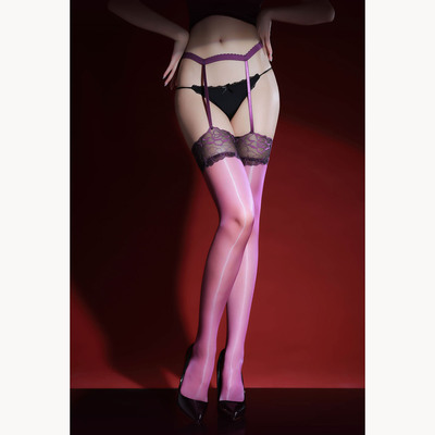 丝觅山茶花蕾丝情调吊带性感黑丝油光极光袜Od超薄长筒袜