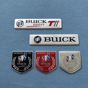 适用别克BUICK车贴英朗威朗君越凯越GL8改装 饰划痕铝标 金属车标装