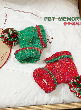 小红书爆款韩国ins宠物狗帽子圣诞帽马尔济斯泰迪田园风装饰