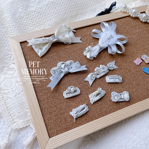 手工迷你碎发宠物bb夹蝴蝶结发夹小香风猫咪约克夏马尔济斯比熊