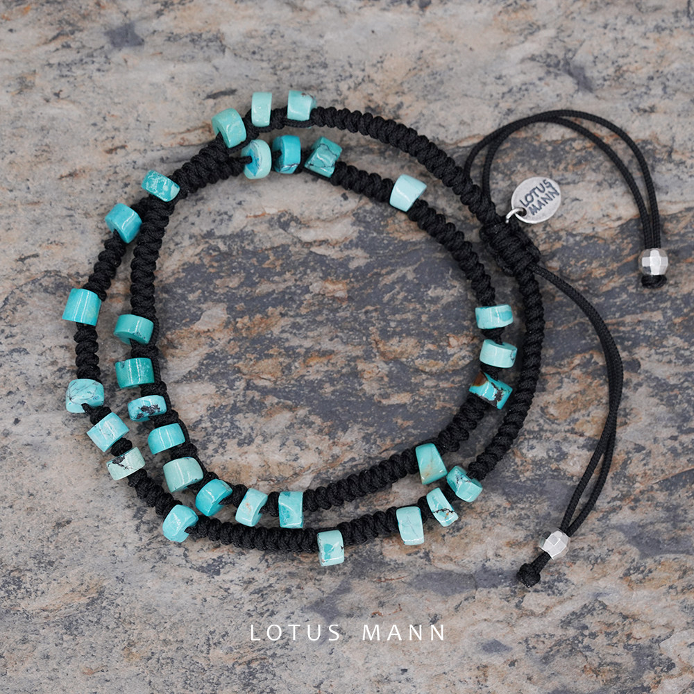 lotusmann 双层绿松石金刚结星座手绳手链射手座inst小众设计轻奢