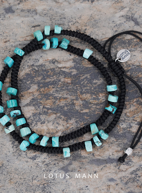 双层编织天然阿富汗老矿青金石金刚结手绳情侣男手链 路塔斯曼