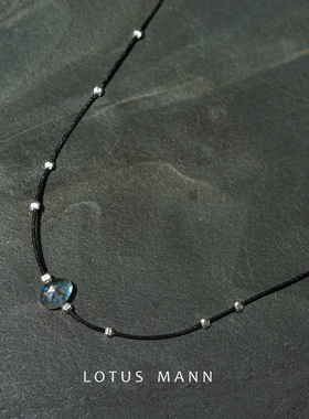 千玺同款 绿松石拉长石项链Ink Trail choker天然小众设计男女