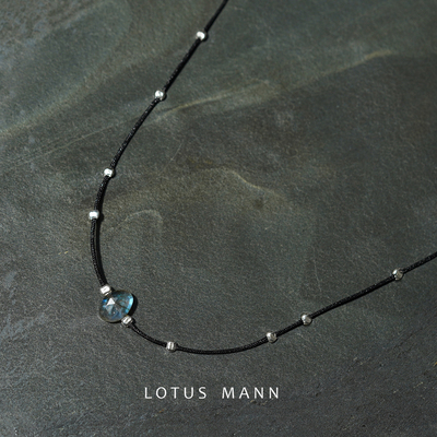 千玺同款 绿松石拉长石项链Ink Trail choker天然小众设计男女