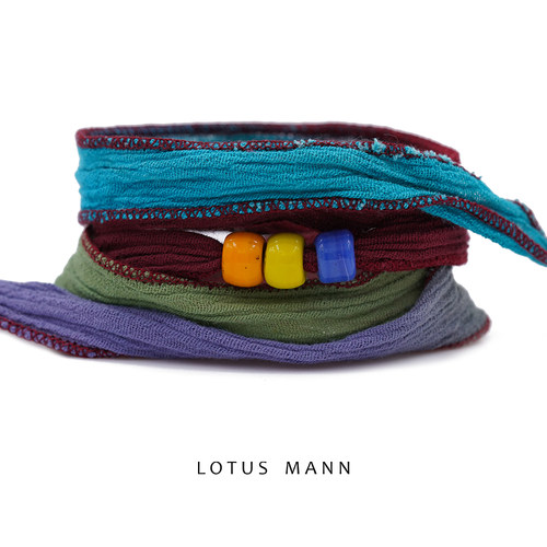 限量手工染褶皱棉布手绳.不经意的彩.LotusMann