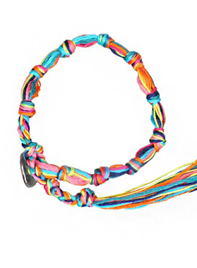 Rainbow7色幸运绳多彩彩虹手绳手链情侣lotus mann