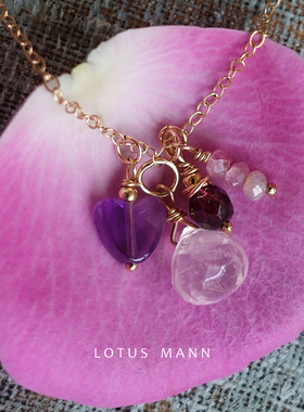 lovestory粉色项链14k注金