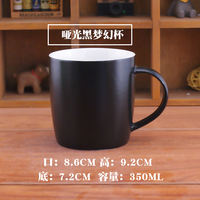 Simple, fashionable and classic matte black ceramic mugs, custom LOGO milk cups, breakfast cups, coffee cups and water cups thumbnail 7