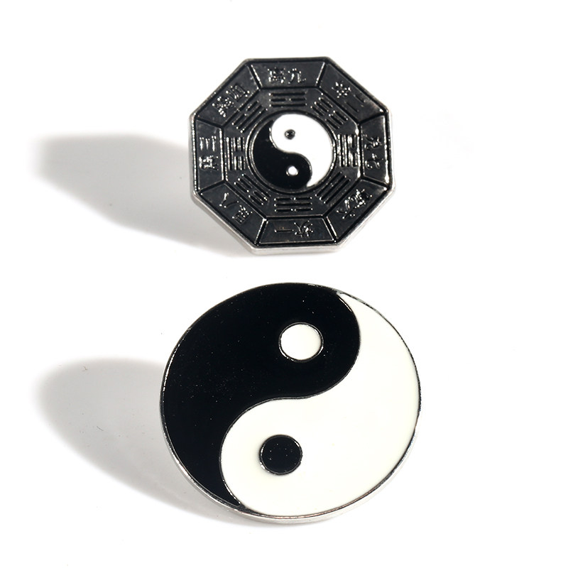 太极徽章 八卦 阴阳图胸针创意合金属胸针配饰饰品徽章包包装饰